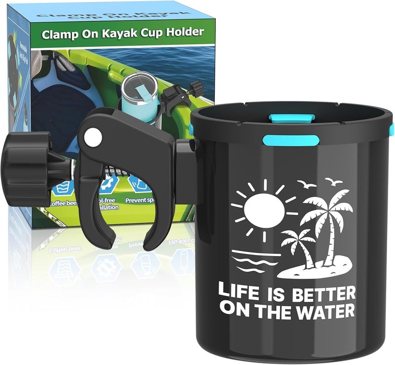 Seaperk Clamp On Kayak Cup Holder, Adjustable & Tool - Free Installation, Ideal for Kayaks, Jet Skis | Perfect Kayak Gift for Men, Must - Have Kayak & Jet Ski Accessories| 1 - Pack - Image 1